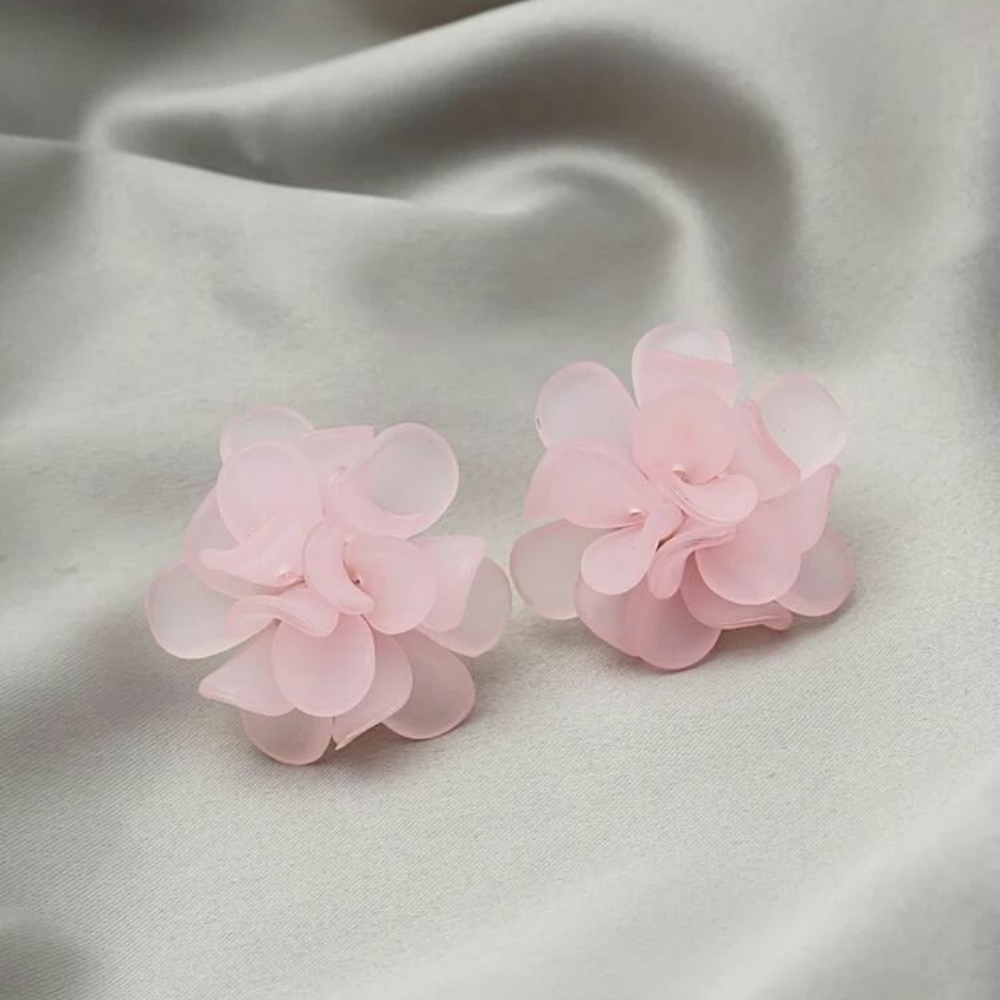 Pink Pedals Design Stud Earrings
